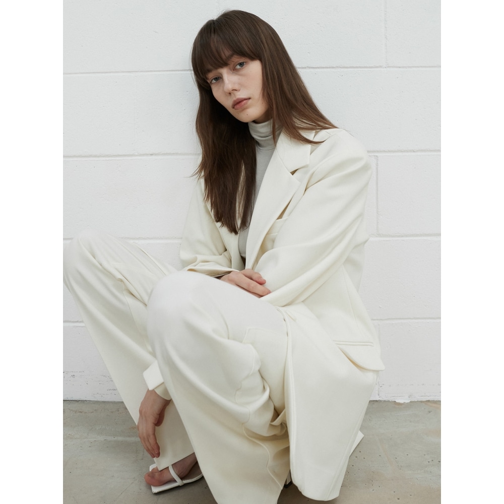 ouieツイルオーバーフィットジャケットアイボリーOU1041
