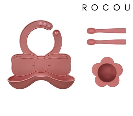 【韓国ママ達に人気】離乳食ファースト4点セット 韓国ブランド シリコンベビー食器　くすみカラー可愛い 初期離乳食食器・ギフトにもおすすめ おしゃれなくすみカラー 出産祝い　ギフト