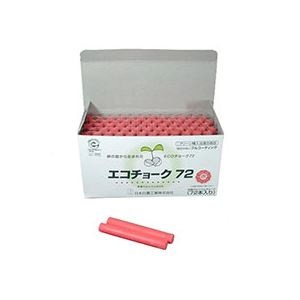 （まとめ） 日本白墨 エコチョーク72 赤 ECO-2 1箱（72本） [x10セット]