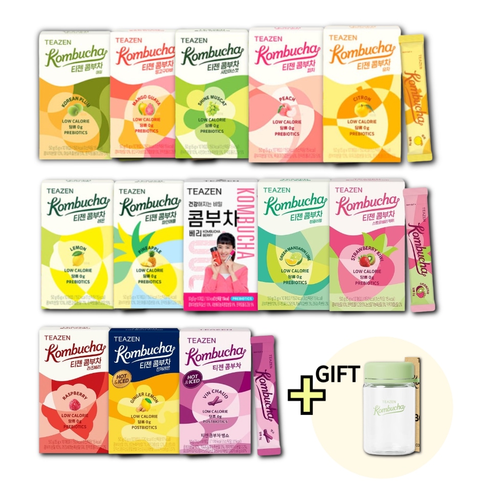 コンブチャ 10スティックX13箱 混合 (130スティック) + NEW エコボトル / 티젠 콤부차 130스틱 / 低カロリー/ゼロシュガー/コンブチャ/乳酸菌/簡単スティックタイプ/健康飲料 6,831円