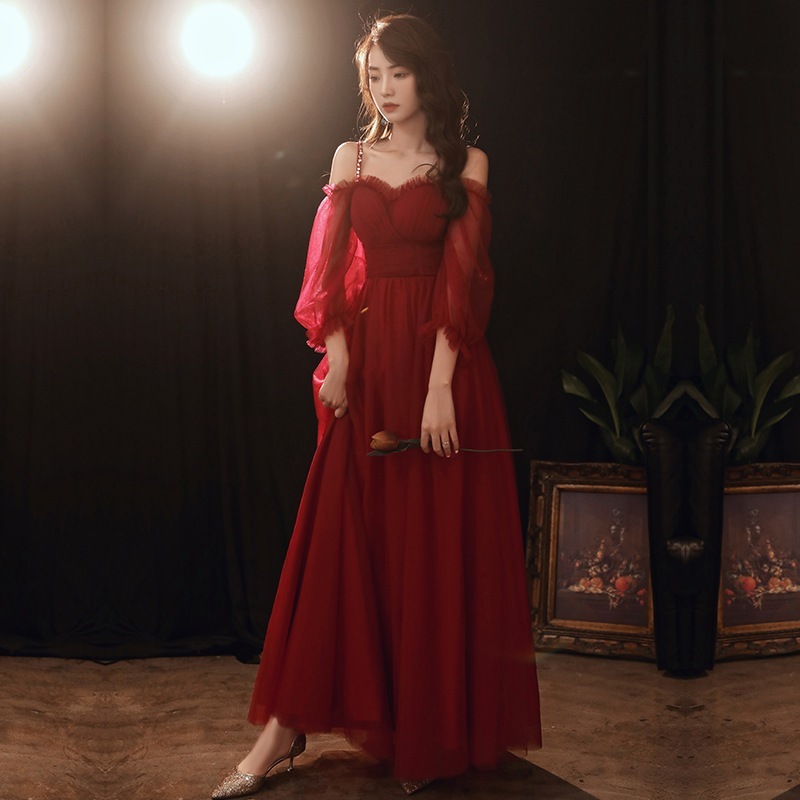 【2枚購入で 3oo円OFF】スーツ2025秋と冬の長袖花嫁醸造醸造所ドレス