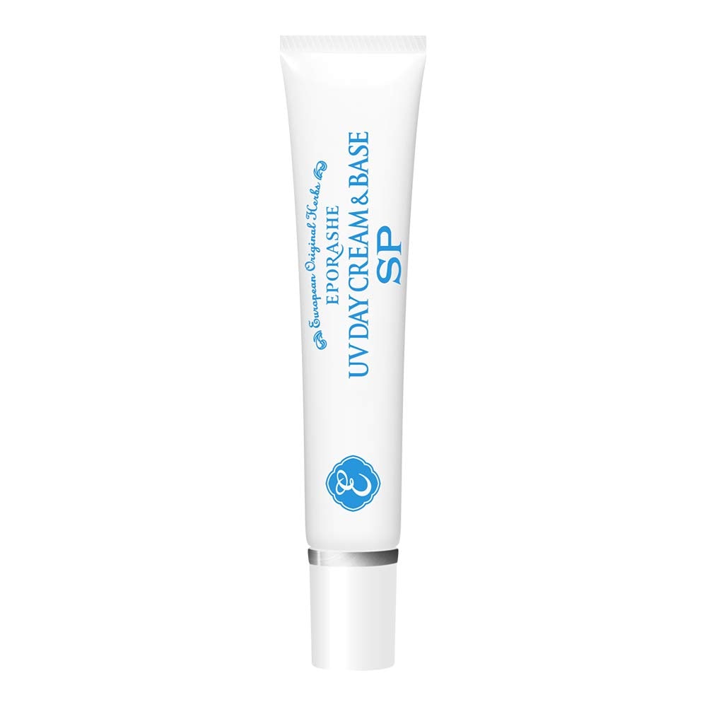 EPORASHE ＵＶデイクリーム＆ベース SP (白 45g) サッパリタイプで全身に使える SPF45 PA＋＋ 痒くならない 白くならない 無添加 UV化粧下地 12種類天然潤い成分配合 美容液