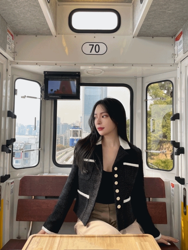 [シルバー高級/セレモニージャケット] クラシック 配色 ツイード ショート ジャケット 5,945円