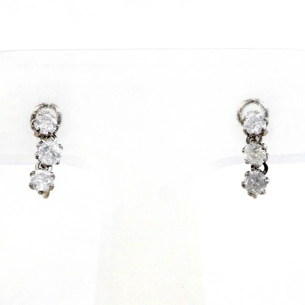 PT900 プラチナ イヤリング ダイヤ 0.20 ×2 総重量約0.6g ジュエリー 中古