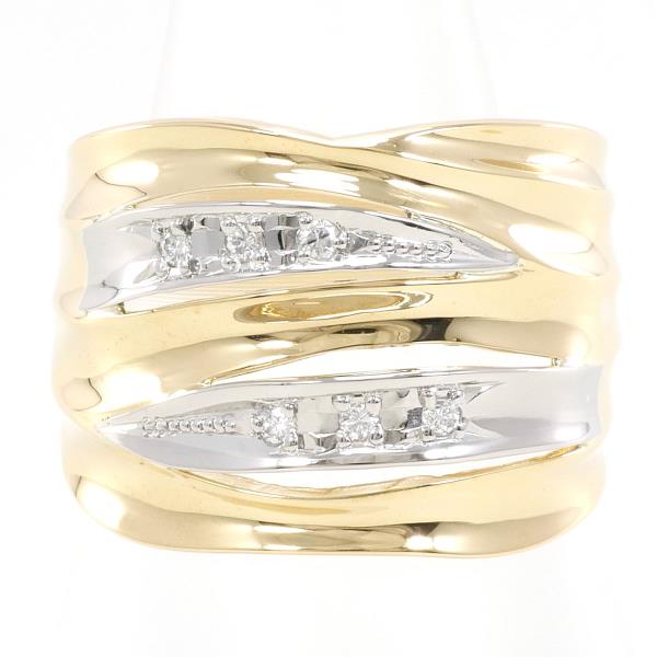 PT900 プラチナ K18YG リング 指輪 11号 ダイヤ 0.05 ジュエリー 中古