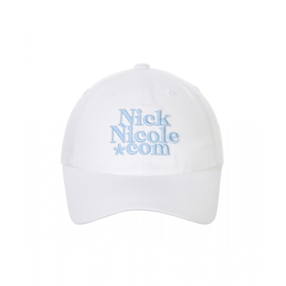 NICK&NICOLE NN ドットコムシグネチャーボールキャップ_ホワイトスカイブルー
