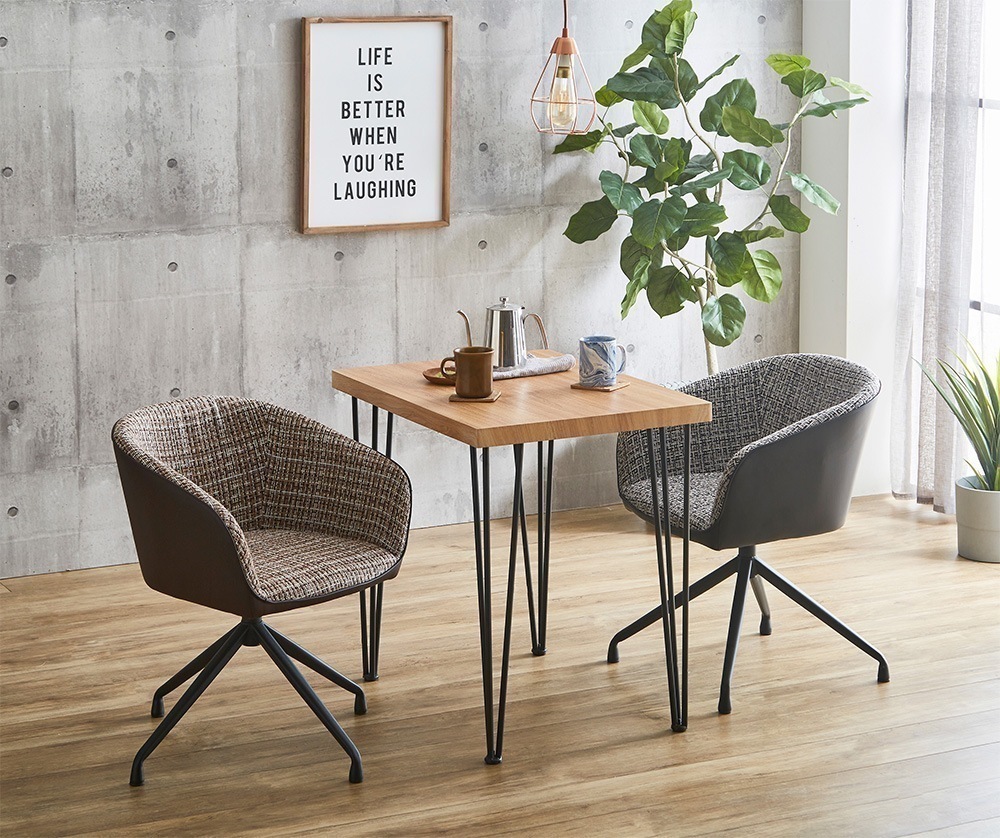 ダイニングテーブルセット 2人用 回転 北欧モダン おしゃれ 机 デスク ミッドセンチュリー 食卓