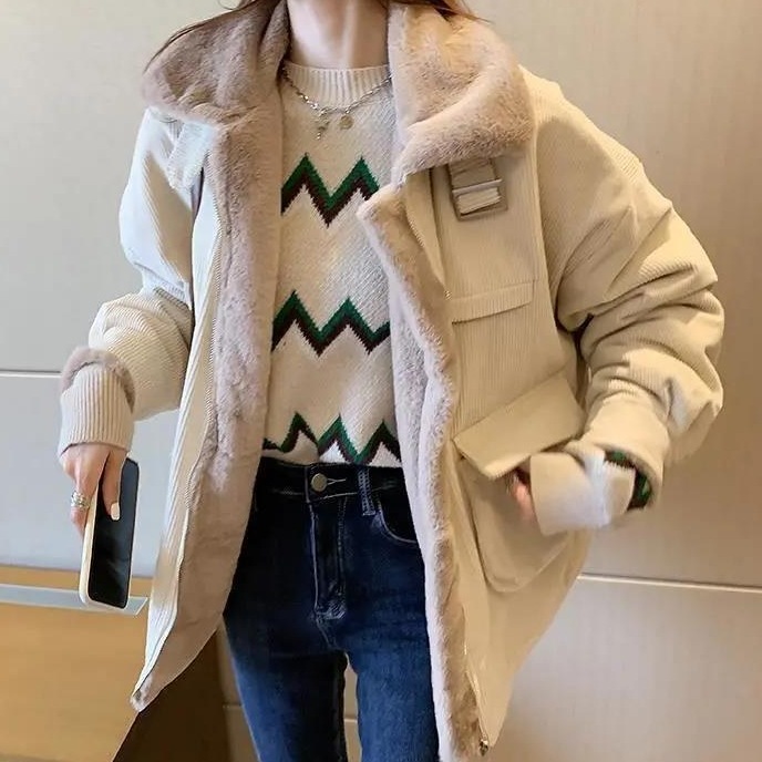 Hot!!!超人気 中綿コート レディース 中綿 コート 無地 コーデュロイ アウター 厚手 大きい 通勤 防寒 あったか 暖かい 秋冬 6,246円