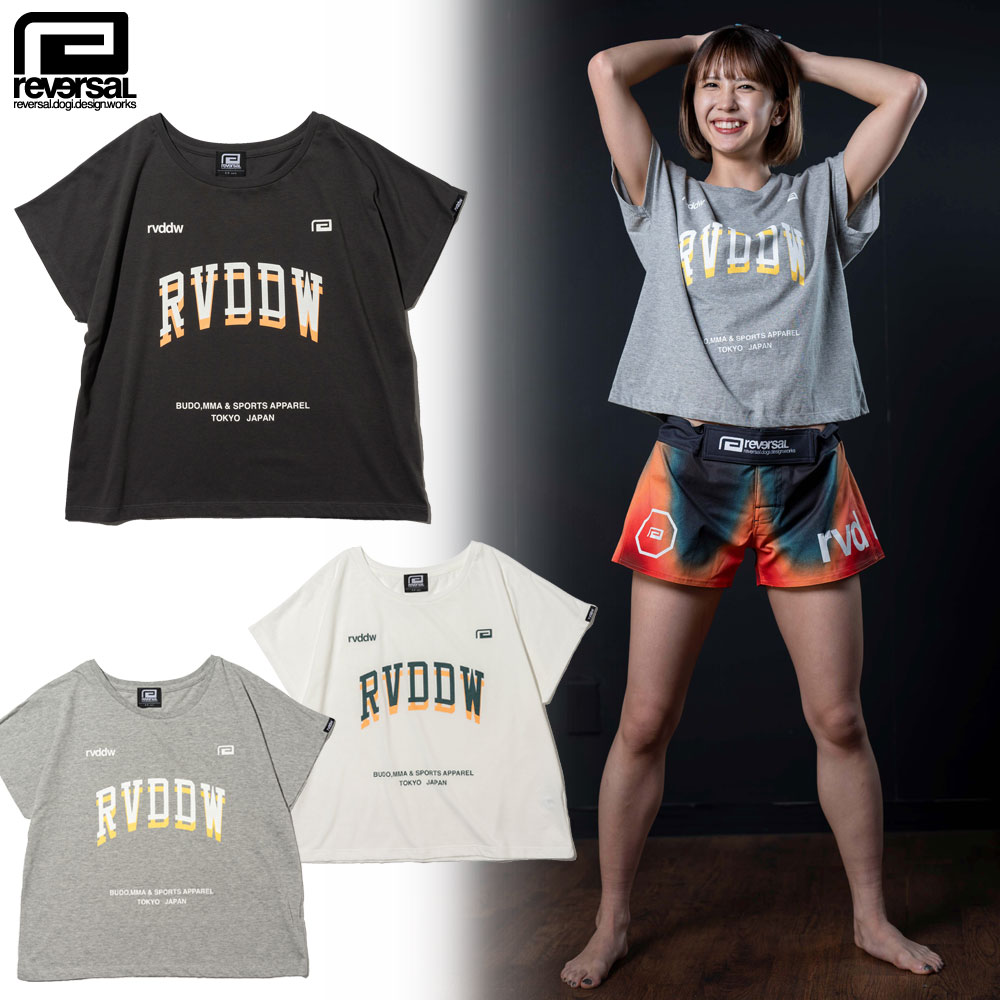 【reversal/リバーサル】レディース Tシャツ 半袖/DOUBLE LOGO DOLMAN TEE rv24aw804ドルマンスリーブ ワイドシルエット