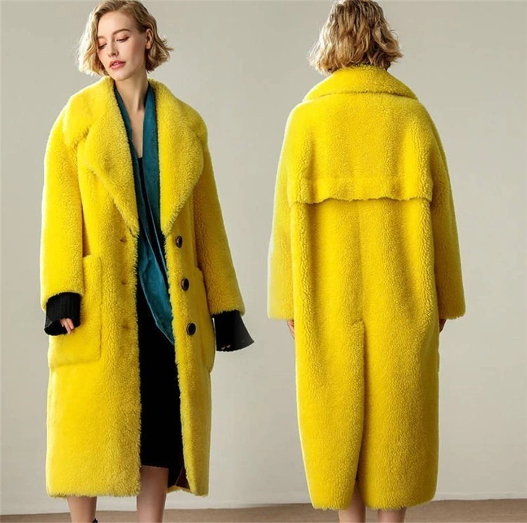 大热物登場羊毛 せん断 フェイクファー コート 女性 中長セクション オーストラリアの大