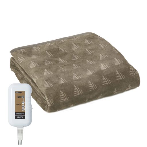 広電(KODEN) 電気毛布 掛け 敷き 188×130CM フランネル グレイジュ 洗える スライド温度調節 室温センサー 8HOFF ダニ退治 CWB801G-HKK