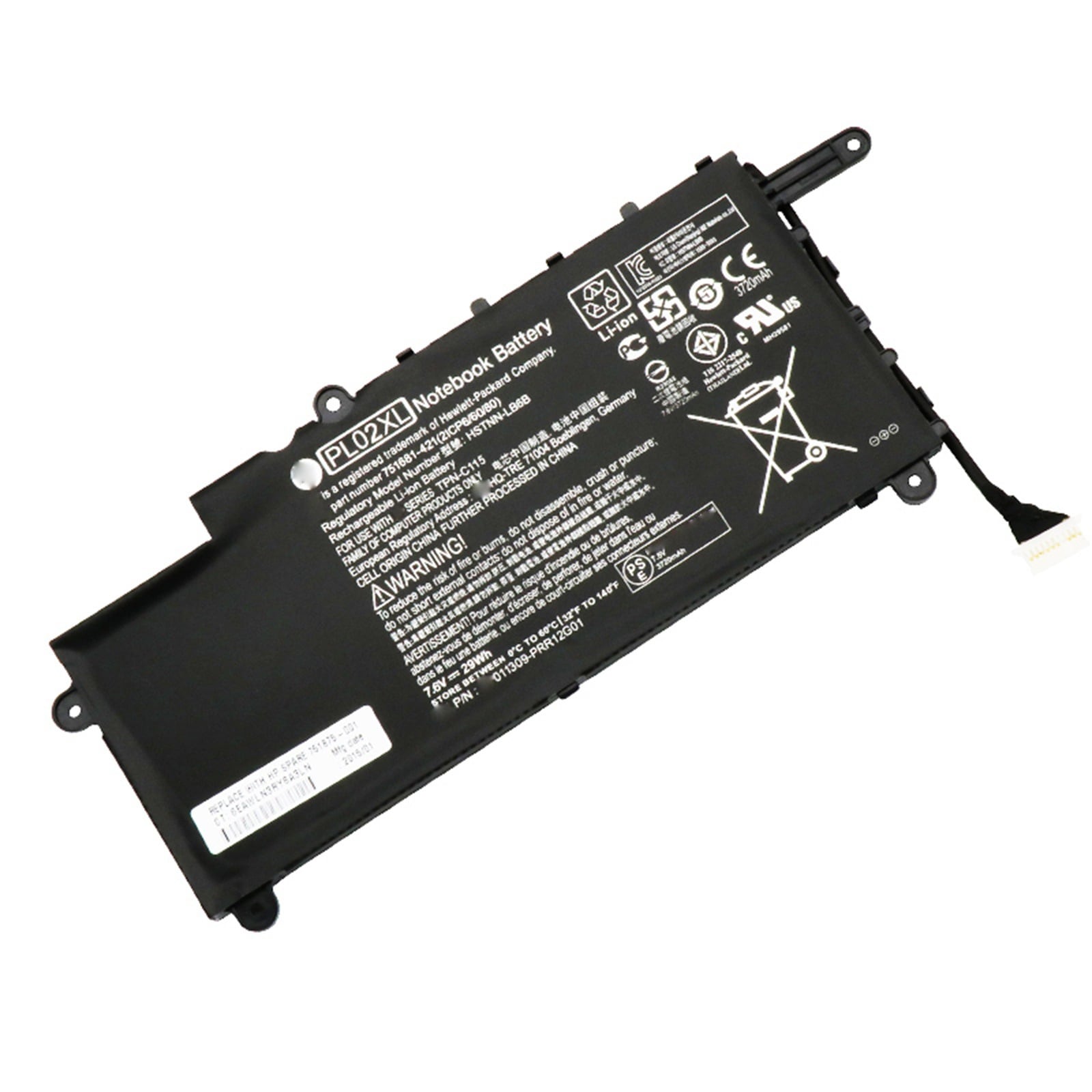 PL02XLバッテリー 電池 Pavilion 11 X360 TPN-C115 PL02XL 11-n029TU 29Wh/3720mA 電池・HPノートパソコン互換 交換用のバッテリー dc909