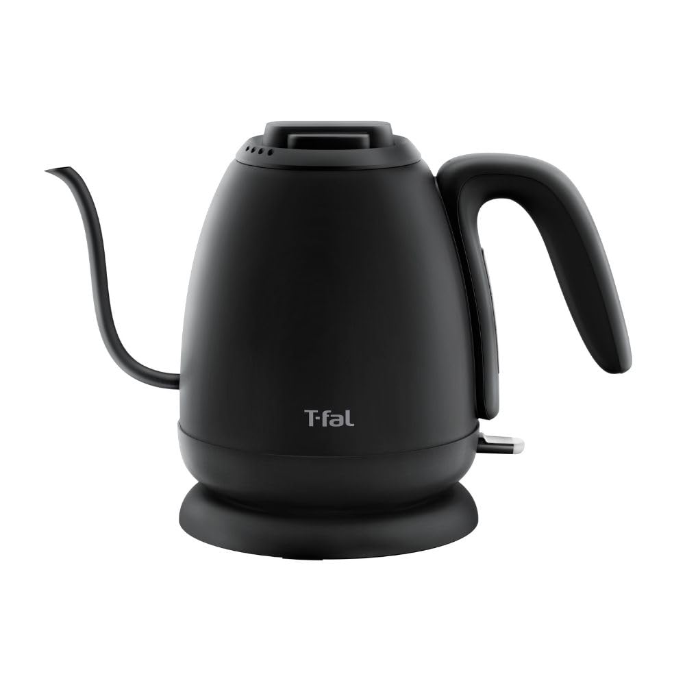 ティファール 電気ケトル 0.8L ドリップ コーヒー 1250 Wのハイパワーですぐに沸く 転倒お湯もれロック 「カフェ ロック」 ブラック KO9218JP