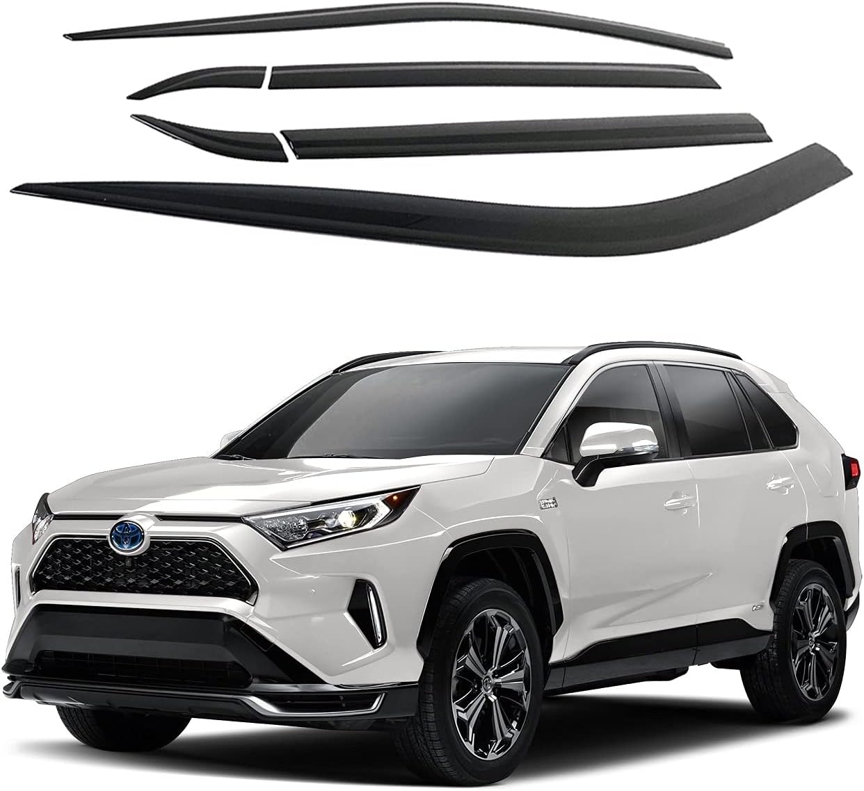 AUTOCLOVER トヨタ RAV4 2019-2025対応 ドアバイザー 6PCS スモークタイプ テープオン式 ウィンドウバイザー ウィンドウディフレクター