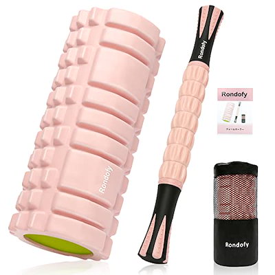 他サイト： Rondofy フォームローラー 筋膜リリース【業界新開発】 500KG耐荷重 マッサージローラー 筋膜ローラー セット 説明書 収納袋付き 初心者 超軽量 自宅トレーニング 筋肉ほぐし ヨガポールの商品画像