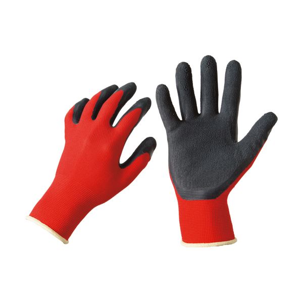 （まとめ）TANOSEE 天然ゴム背抜き手袋 S レッド 1セット（50双：10双5パック） 3セット