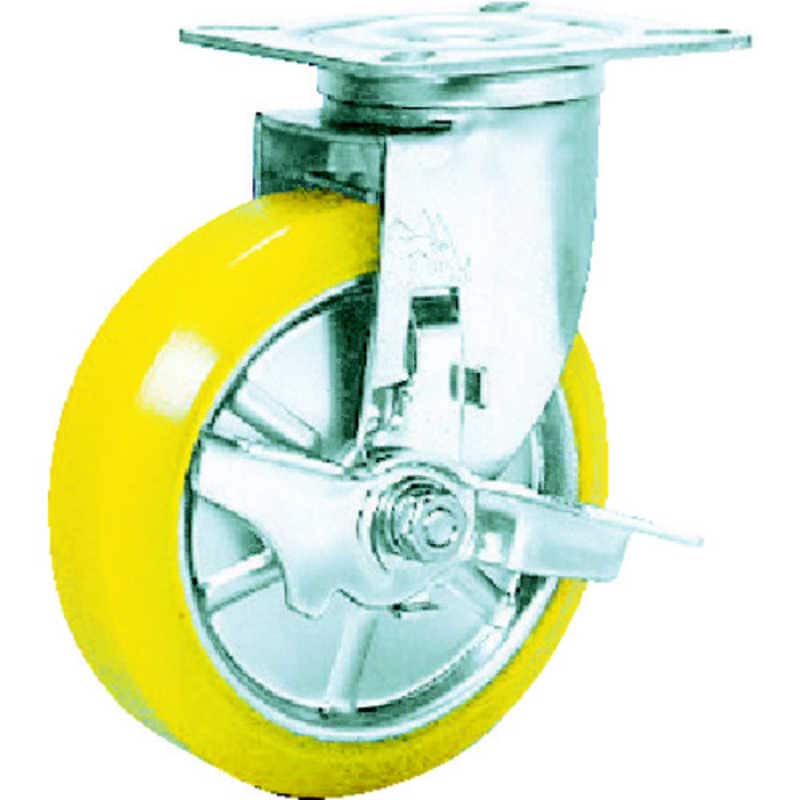 シシクアドクライス　ステンレスキャスター 制電性ウレタン車輪自在ストッパー付　SUNJB100SEUW 7,291円