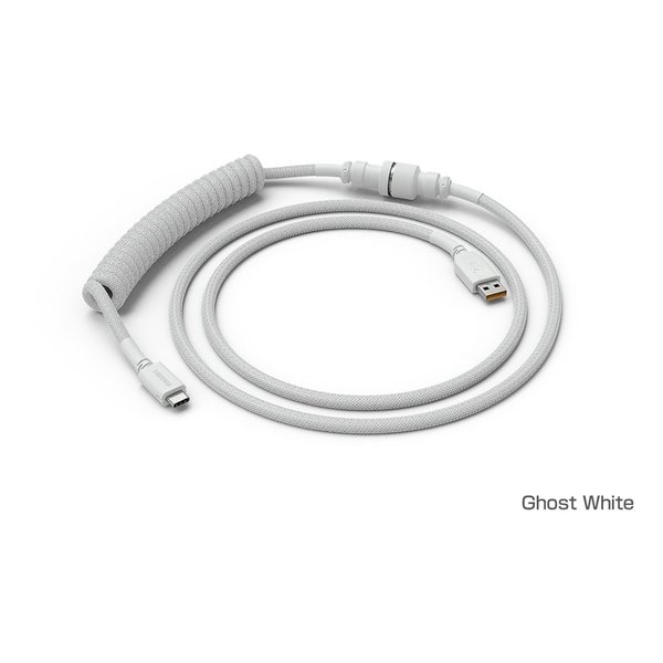Coiled Cable - Ghost White（USB-C with Aviator Connectors） GLO-CBL-COIL-WHITE