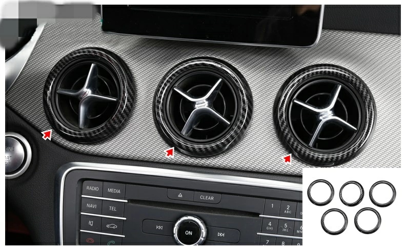 メルセデス ベンツ CLA C117 GLA X156 A45 W176 W246 専用 エアコン　リング カバー 5PCS 3色可選
