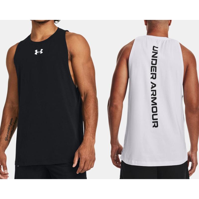 1361901 ブラック/ホワイト 男性 UA ジョン タンク ノースリーブ