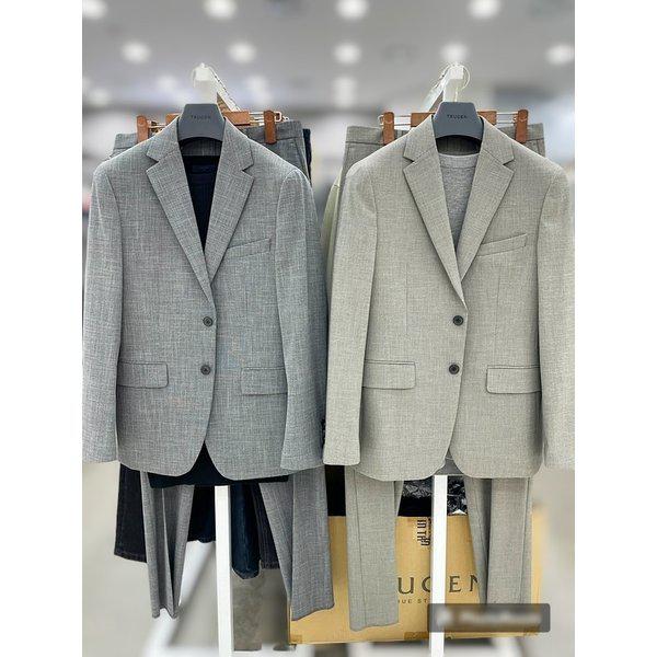 メンズ夏レーヨン混紡清涼感ミニチェックカジュアルコンビジャケット2カラー_JK