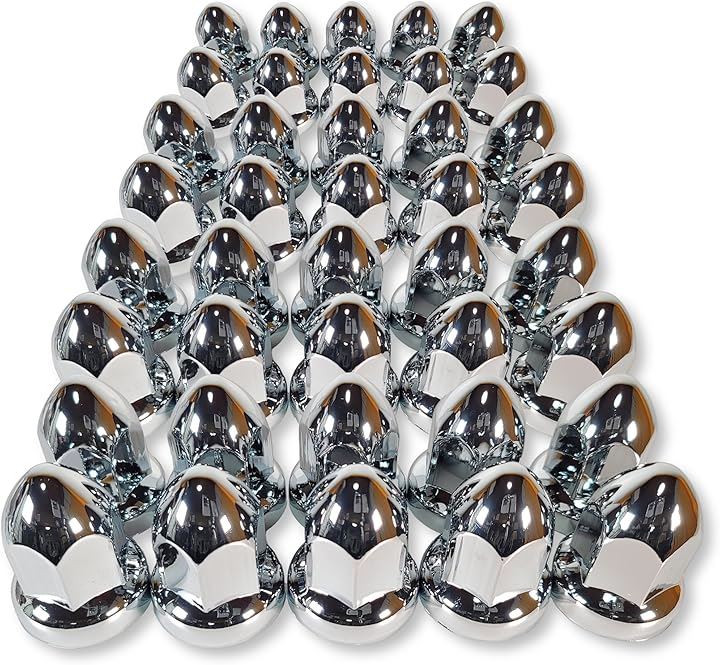 トンガリ ナットキャップ 33mm H60 ISO クロームメッキ ドレスアップ アメリカン ユーロ カスタム トラック ダンプ デコトラ 汎用品 +予備( 40個セット(+予備))