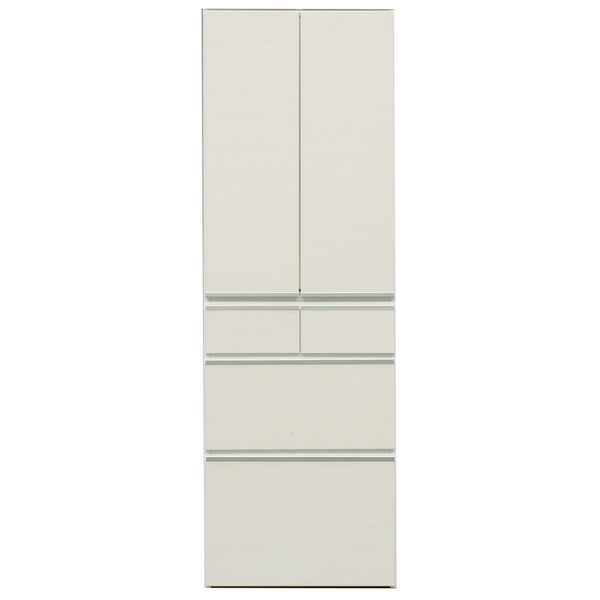 食器棚 キッチン収納 幅60cm ホワイト 木目調 板扉 上置き付き 上台扉耐震ラッチ付き 日本製 ダイニングボード 完成品 玄関渡し