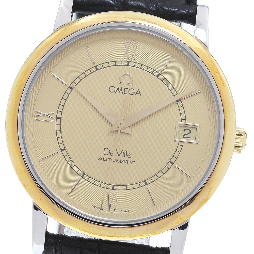 オメガ OMEGA 7704.11.01 デビル クラシック YGベゼル デイト 自動巻き メンズ 良品 保証書付き_865419【中古】