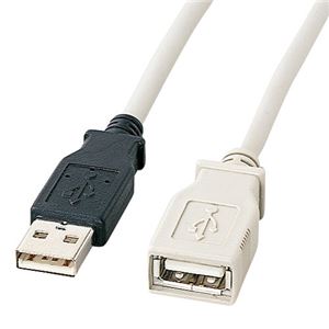 （まとめ） サンワサプライ USB延長ケーブル （A）オス-（A）メス ライトグレー 3m KU-EN3K 1本 (×4セット)