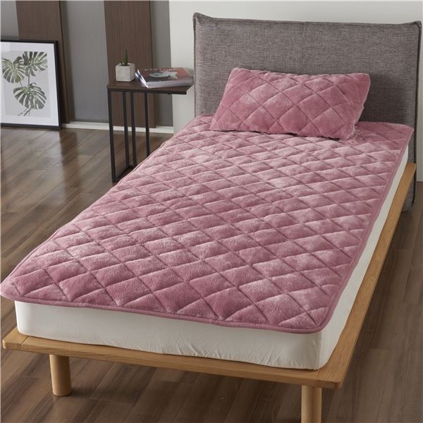 5層構造アルミシート あったか敷きパッド 約140×205cm ピンク