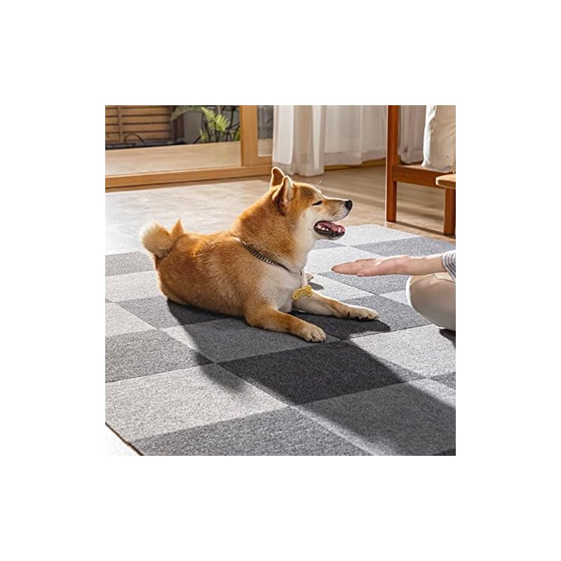 SHIEN ジョイントマット 吸着マット タイルマット【45*45*0.4cm 40枚セット】 床暖房対応可能 ズレない めくれない カーペット 防音マット フローリングカーペット 滑りとめ 防臭防菌