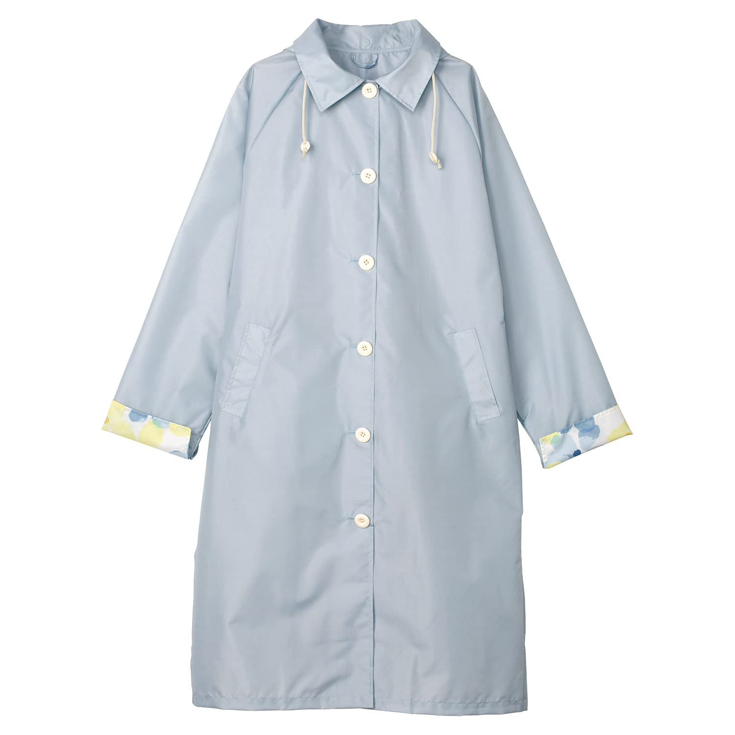 Wpc. レインコート ラグランス リーブワークコート ブルーグレー レディース レインコート 街中でも着られるアウター風デザイン フード付き 撥水 おしゃれ 可愛い 女性 パステルカラー 通勤 通学