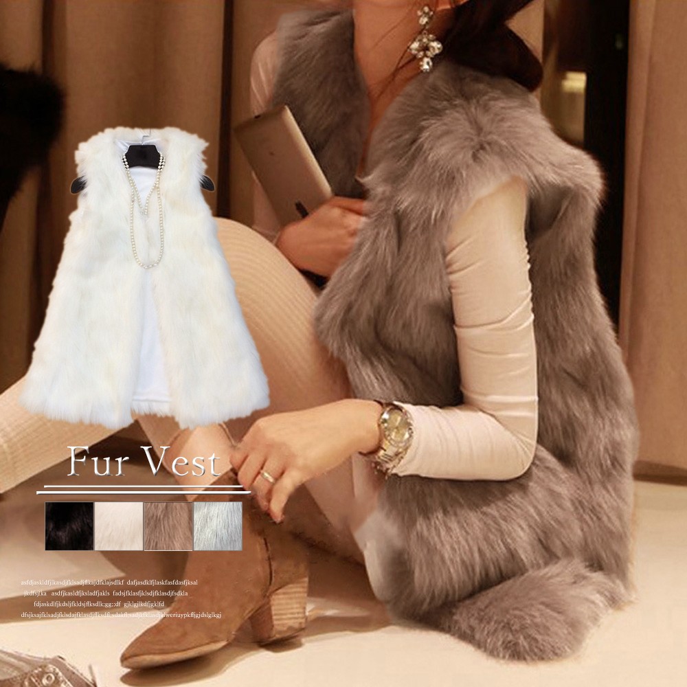 国内即納 ファー ベスト レディース ジレ ファ 1JUSHI-001