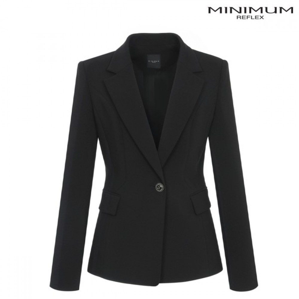 (ミニマム) シンプルなワンボタンジャケット MXAGWJ1080-BK