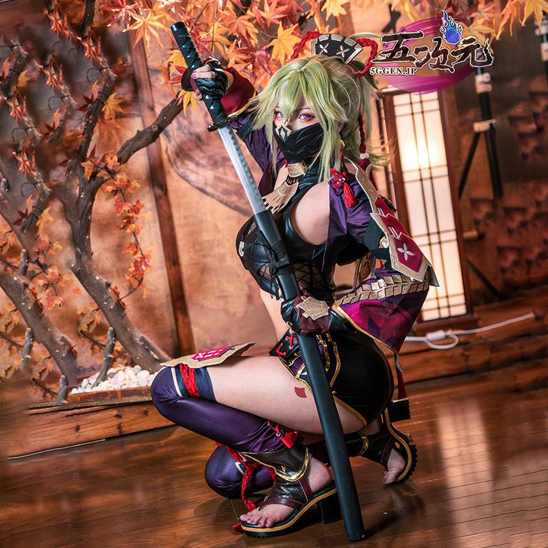 【品質良い 大好評中】江南猫次　原神　コスプレ　久岐忍　くきしのぶ 　衣装　コスプレ　ウイッグ　靴　追加可