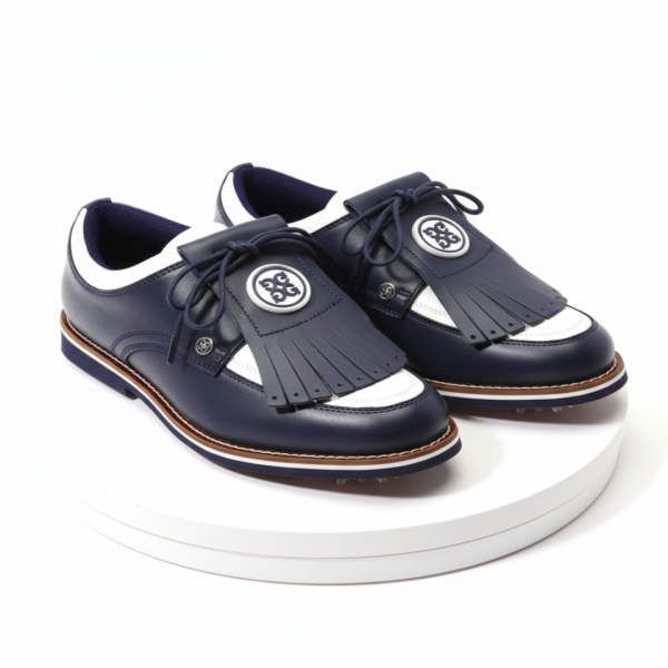 GFORE生産 GALLIVANTER LEATHER TUX KILTIE GOLF SHOE GLF000032-TWILIGHT 女性タキシードラックスレ