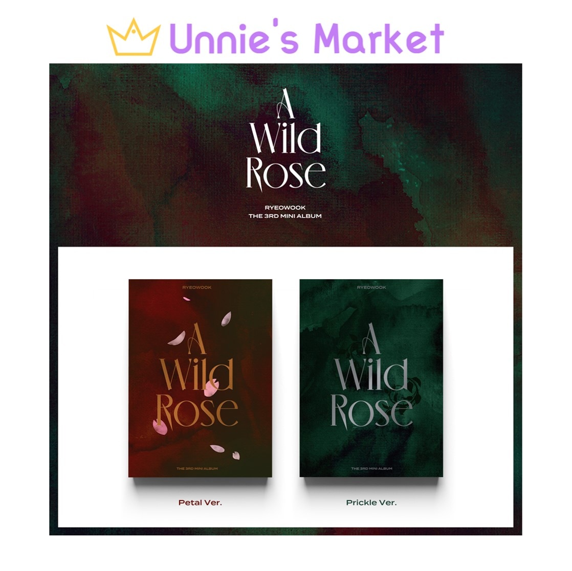 [SET] SUPER JUNIOR RYEOWOOK [A WILD ROSE] Album + Free Photocard (Fan-made)
