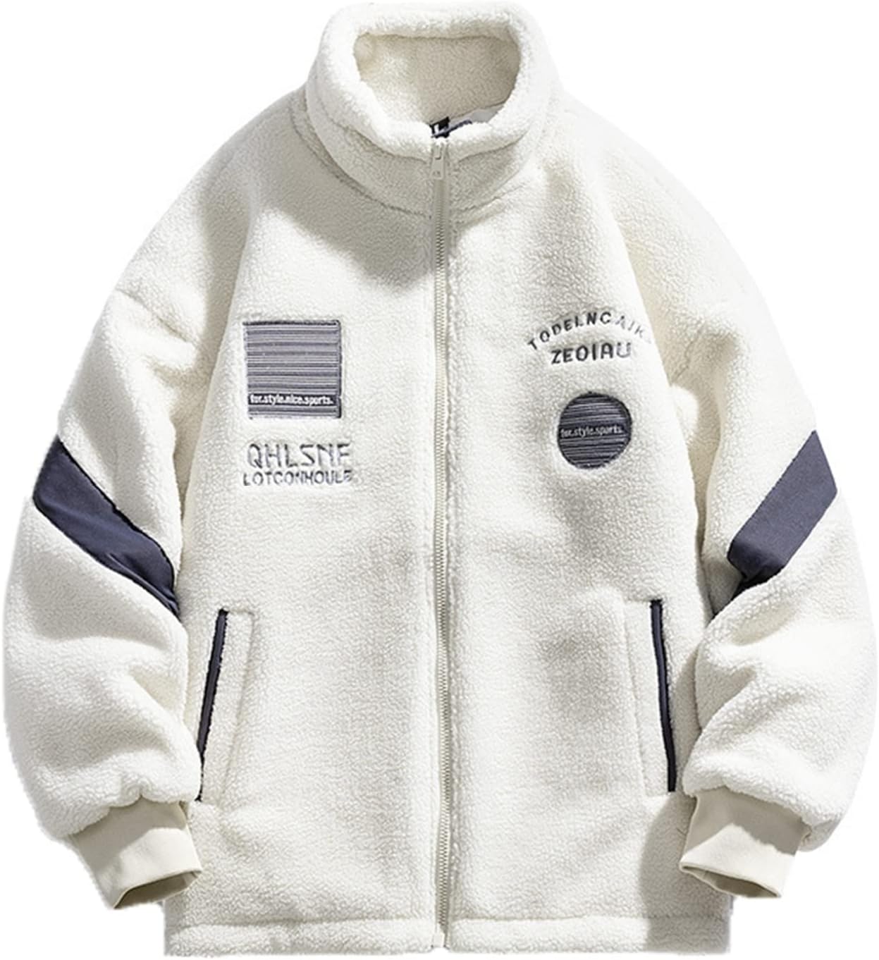 ボアジャケット メンズ 冬 厚手 中綿ジャケット 寒さ対策 立ち襟 カジュアル アウター ジッパー ボアブルゾン ユニセックス 大きいサイズ ボアコート 綿入り ジャンバー