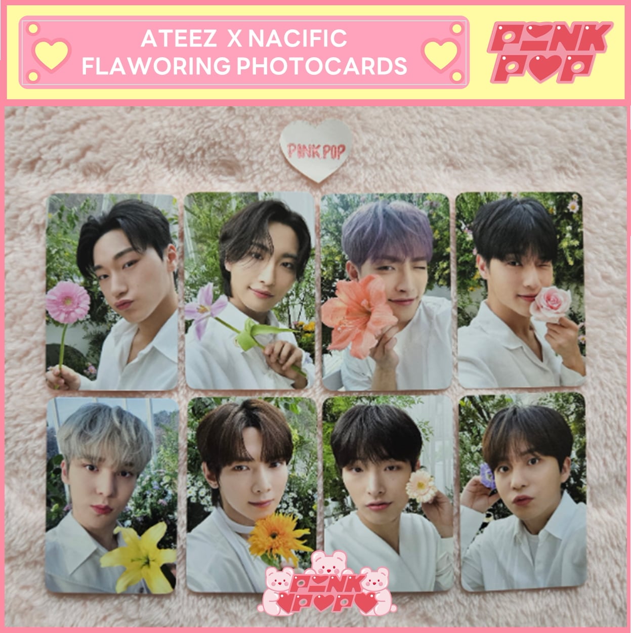 Ateez x Nacific Flowering With Ateez 8 Member Set / 公式 Photocard