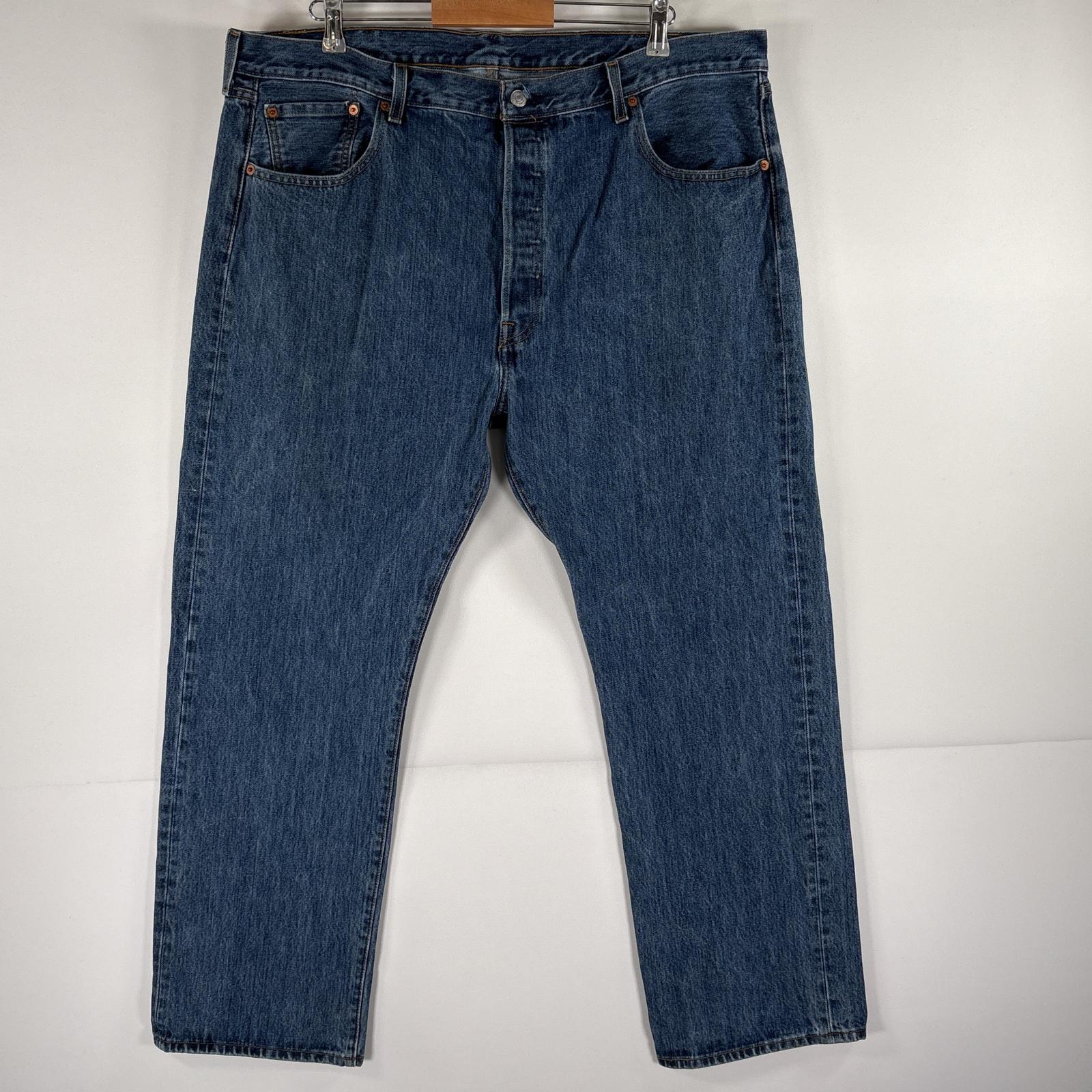 古着 デニムパンツ 501 ストレート ジーパン ボタンフライ ジーンズ 5ポケット 大きいサイズ w42 L30 ブルー メンズ