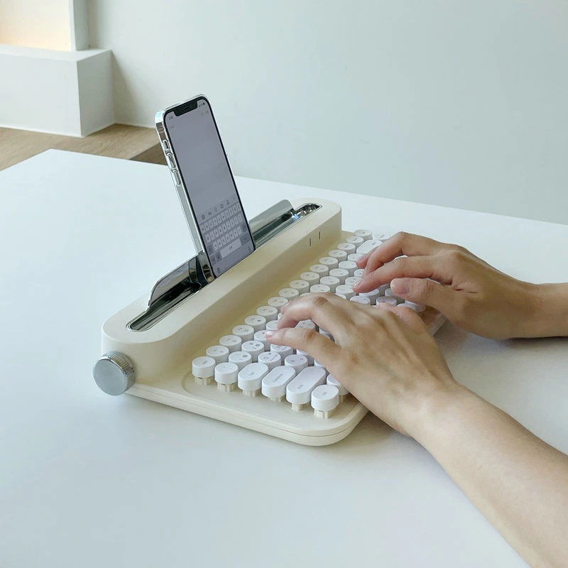 韓国acttoタブレットpc外付けbluetoothワイヤレスキーボードレトロなドットタイプライターipad携帯電話スタンド