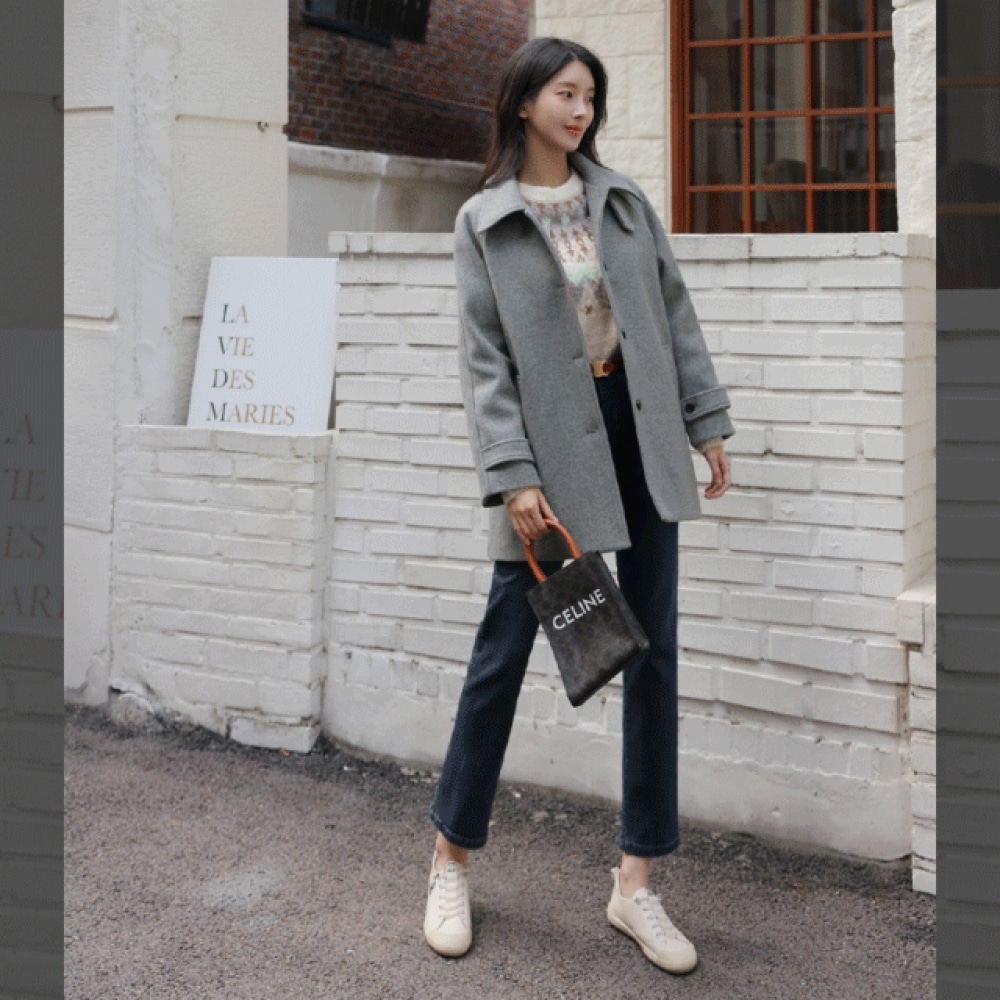 Click & Funny スリムフィットクラシック起毛ストレートデニムパンツ [SMLXLサイズ]