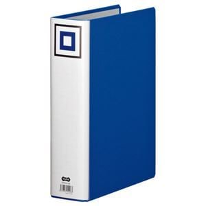 （まとめ） TANOSEE 両開きパイプ式ファイルV A4タテ 600枚収容 背幅75mm 青 1冊 10セット