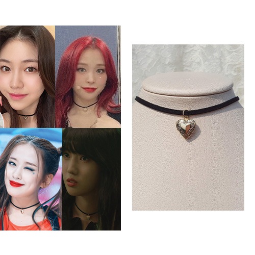 [IVEアンユジン 着用] ビンテージハートロケットチョーカー(Gold ver) 人気ジュエリー 韓国人気ファッション かわいいアクセサリー