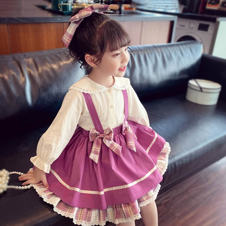 子供服 い ワンピース 韓国子供服2点セットシャツ サロペットスカート女の子 キッズ 売れ筋ランキング 可愛い 春秋