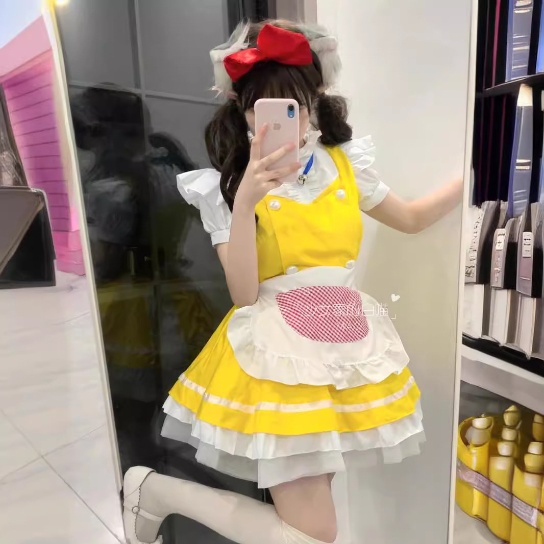 新しいロリータコスプレ日本のドラえもんアニメ衣装かわいいcosメイド猫ガールドレス