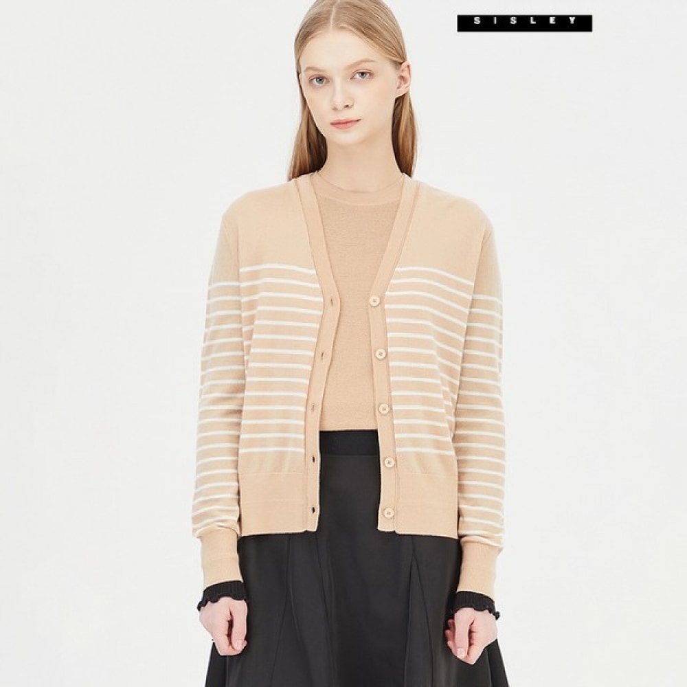 [シスレー] シスレーウールストライプニットカーディガンSAKC70411