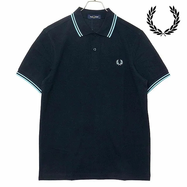 ポロシャツ ツイン ティップド フレッドペリーシャツ [M3600-Y60] メンズ トップス 半袖 コットンピケ NAVY/MINT-BLUE 正規取扱店