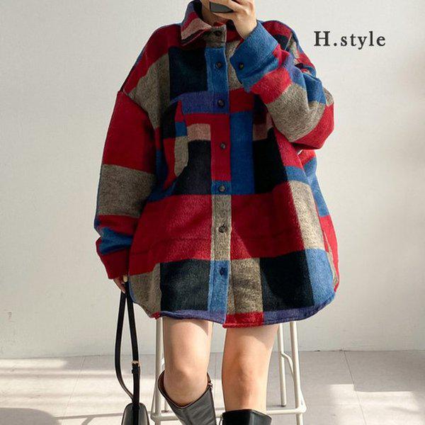 HスタイルOT랼프오버핏자겟남방/秋/冬/羊毛/ジャケット/JK/ジャンパー/コート/サファリ/野上/カーディガン