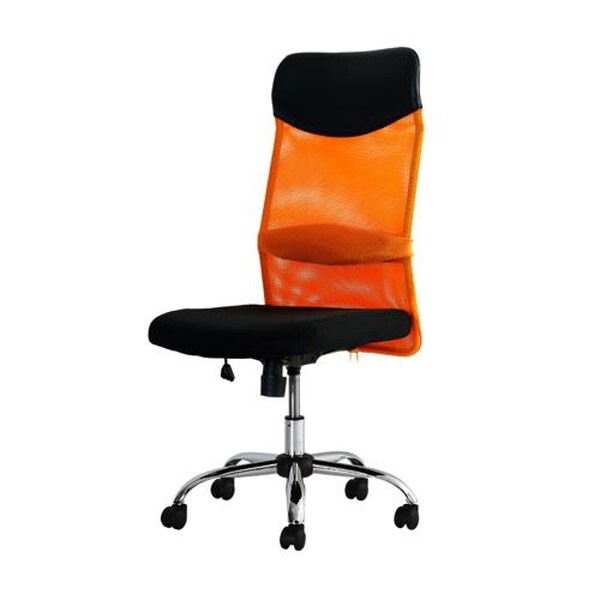 Netforce SSP-H-W-OR オレンジ S-shape(エスシェイプ) オフィスチェア ハイバック 肘なし メーカー直送